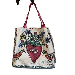 Brighton Love Bird Canvas Tote Shopping Bag